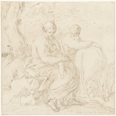 Rest on the Flight into Egypt by Simone Cantarini